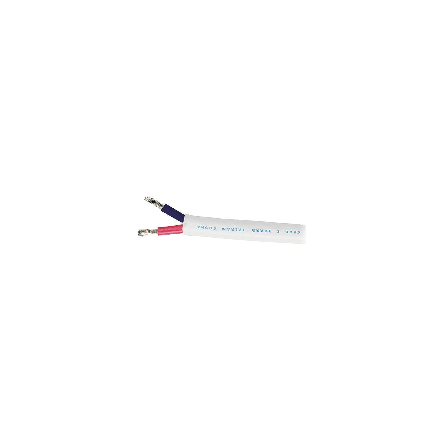 Ancor Ancor Marine Grade 121510 Tinned Duplex Cable Red and Black w/White Jacket, 14/2 100'