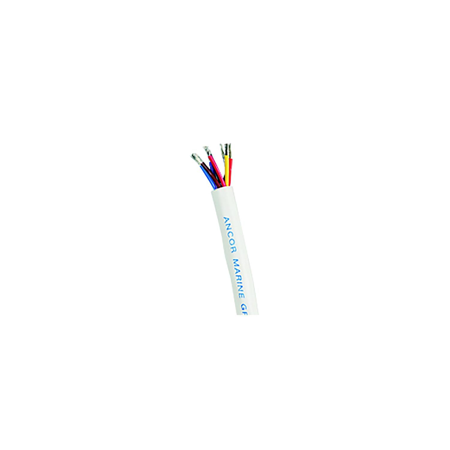 Ancor 158010 Marine Grade™ Tinned Copper White Flat Signal Cable, 20/8 AWG, 100', BK/RD/GN/BL/BN/OR/VI/YL 639-158010