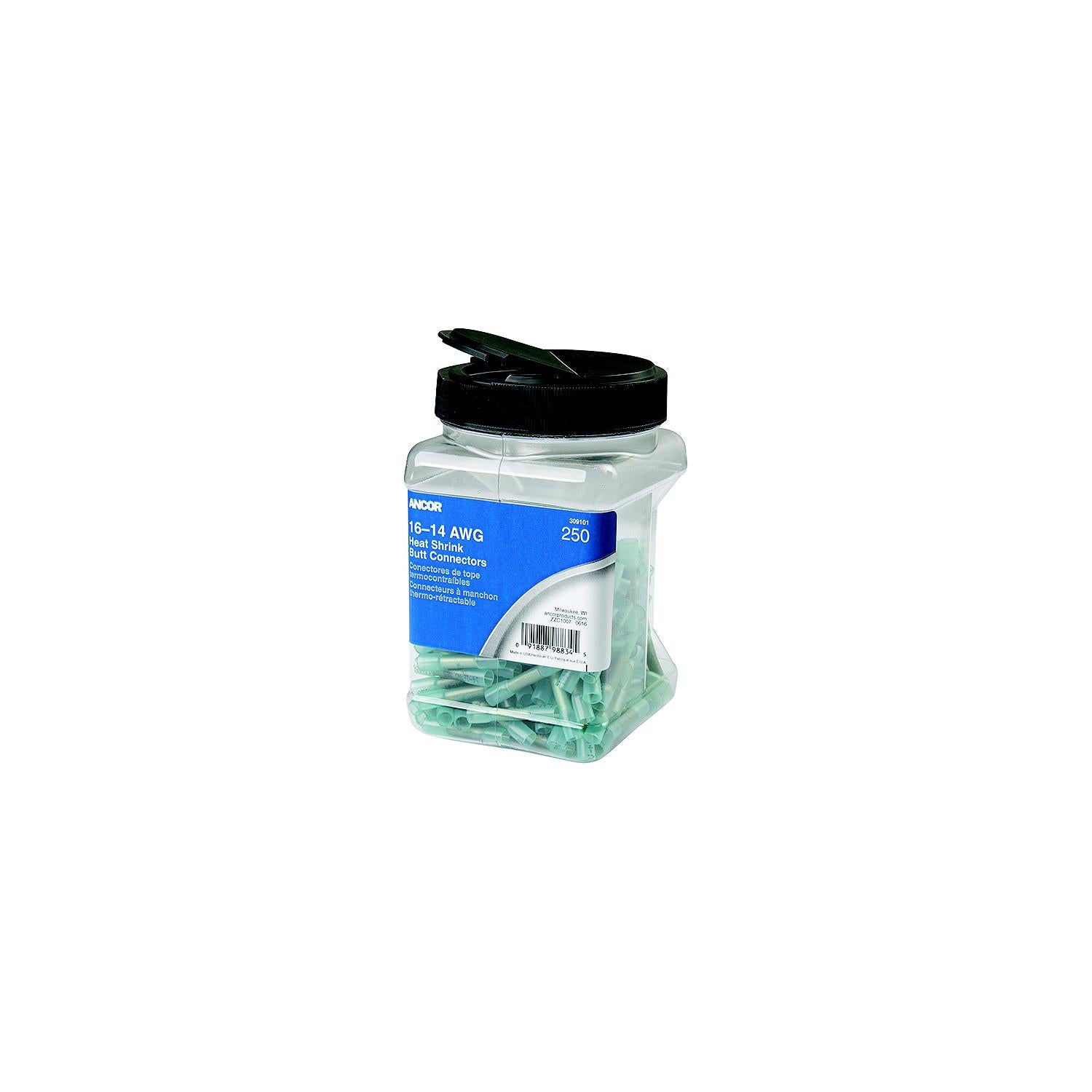 Ancor 309101 Marine Grade™ Heat Shrink Butt Connectors, 16-14 AWG, Blue, 250/Pk 639-309101
