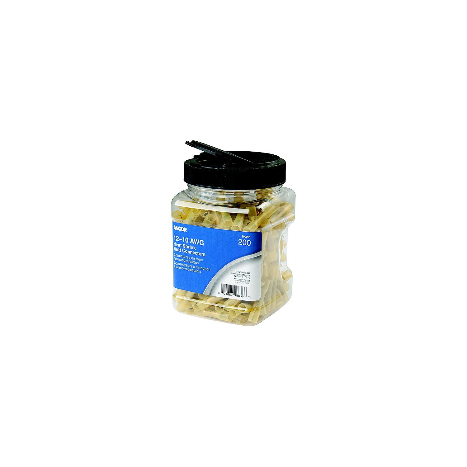 Ancor Ancor 309201 Marine Grade™ Heat Shrink Butt Connectors, 12-10 AWG, Yellow, 200/Pk