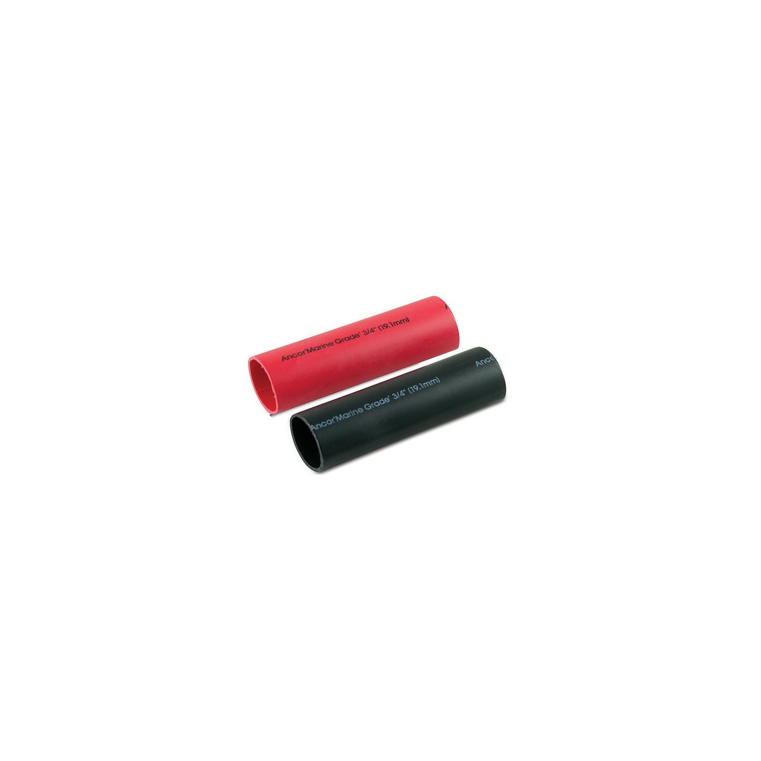 Ancor 326202 Marine Grade Heat Shrink Heavy Wall Battery Cable Tube Combo Pack For 8-2/0 (Includes 1 Ea. Of 3/4" x 3" Red and Black) 639-326202