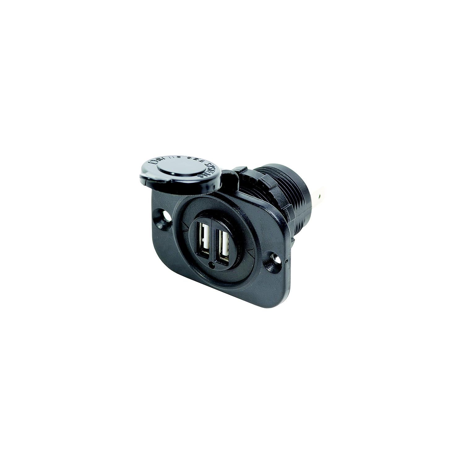 Blue Sea Systems Dual USB Charger Socket, Black 661-1016
