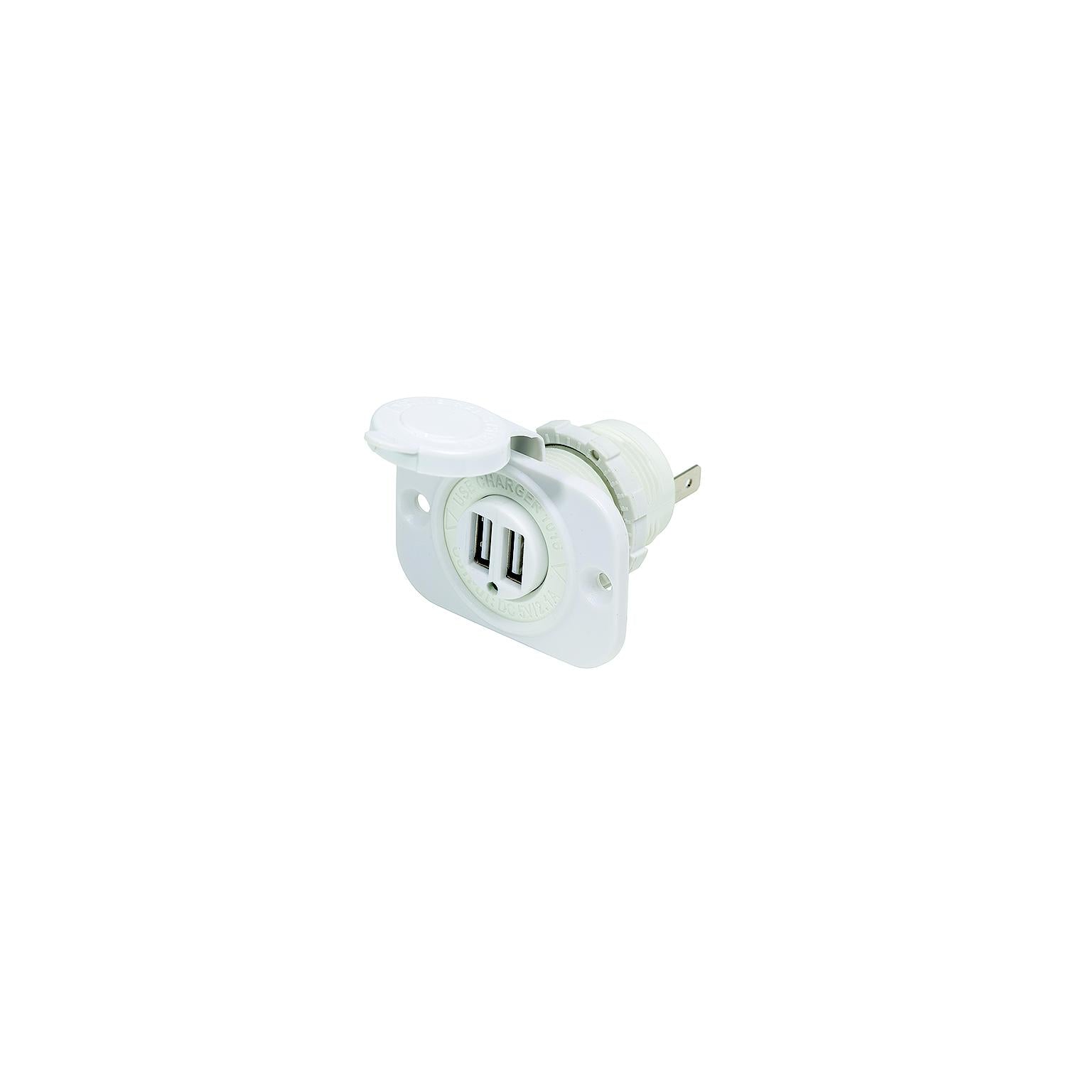 Blue Sea Systems Dual USB Charger Socket, White 661-1016200