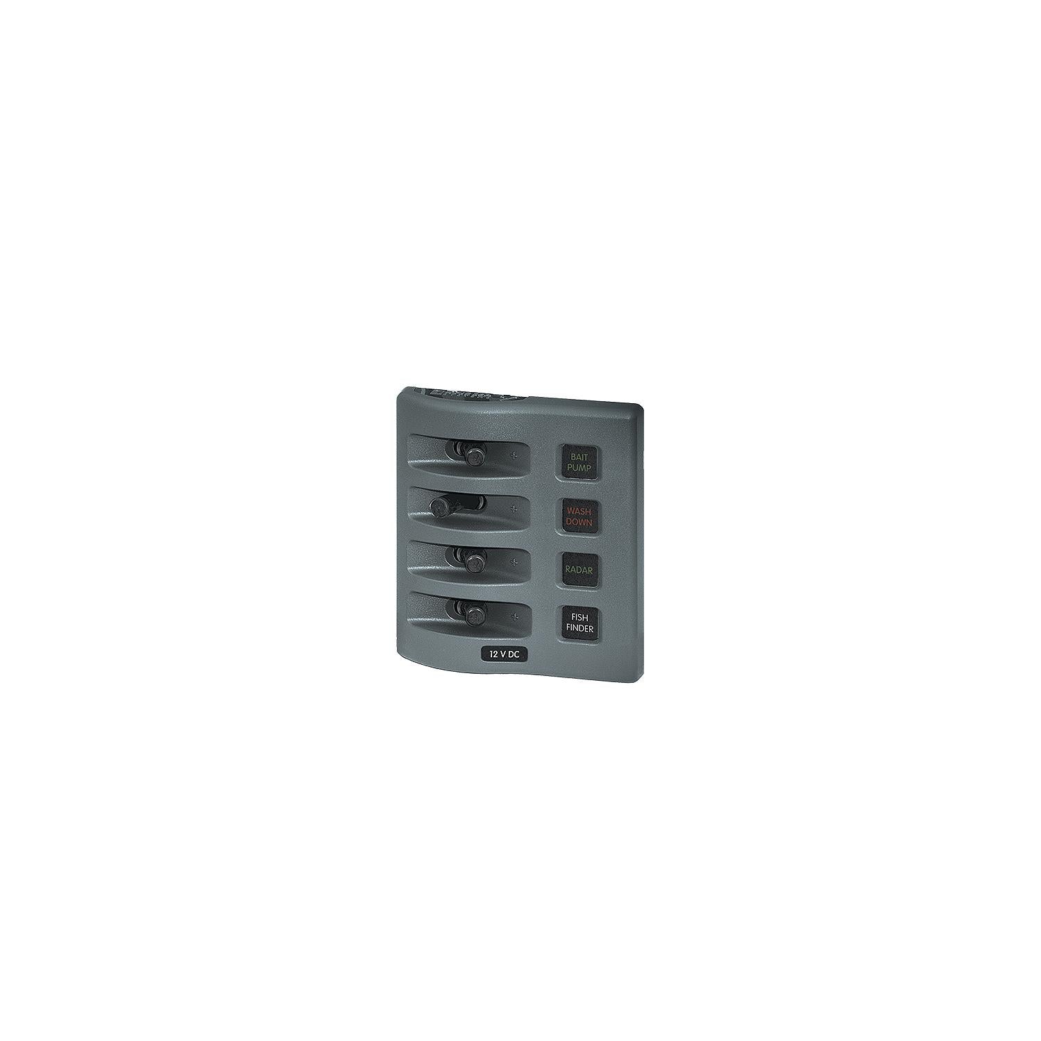 Blue Sea Systems Weather Deck Fuse Panel 4 Pos Gray 661-4304