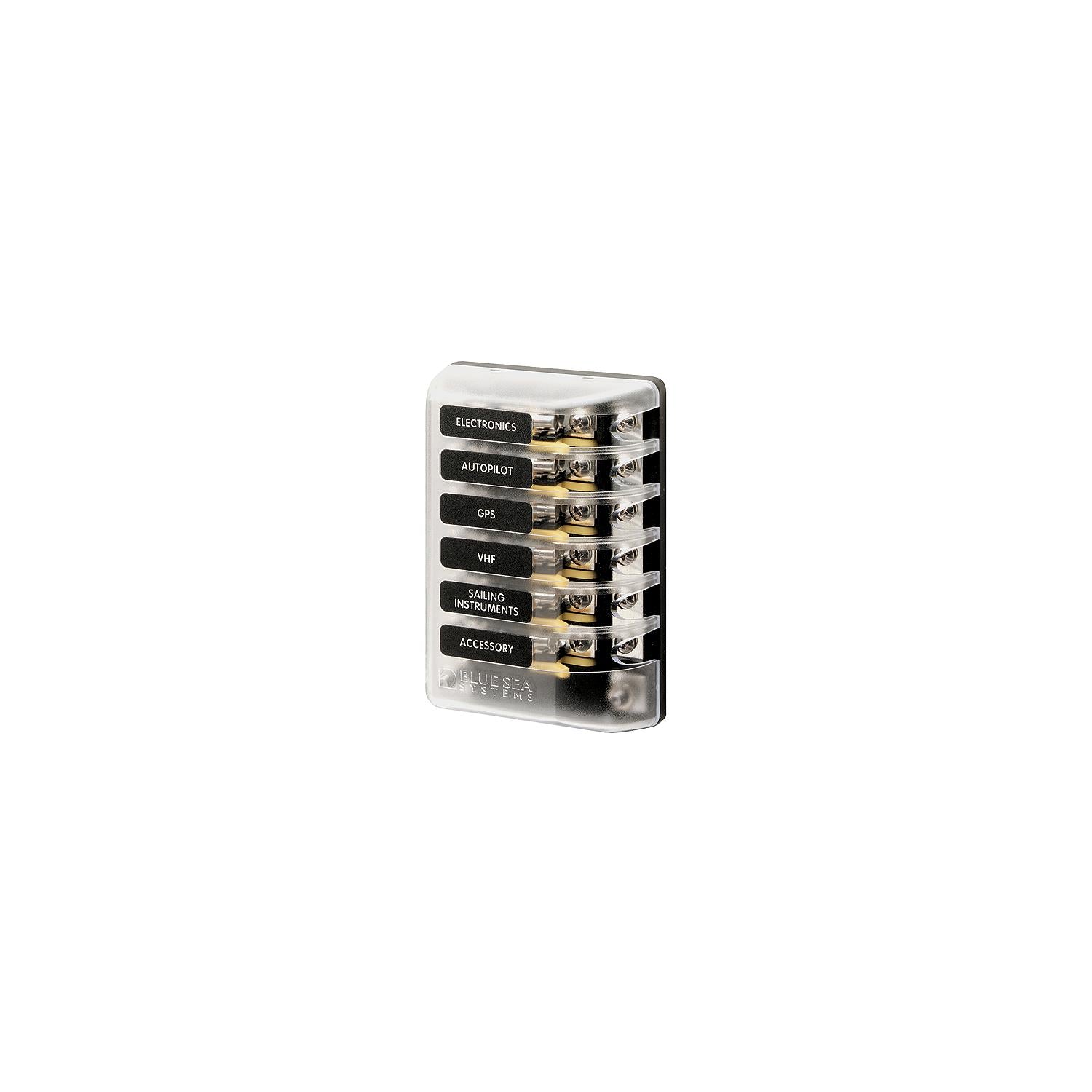 Blue Sea Systems Fuse Block AGC 6 Cir w/Groun 661-5015