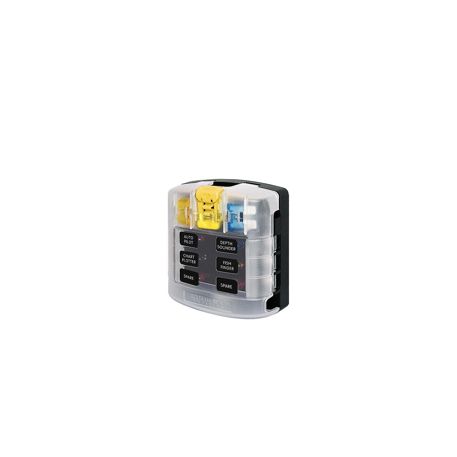 Blue Sea Systems 5028 ST Blade Common Source ATO/ATC Fuse Block - 6 Circuits with Cover 661-5028