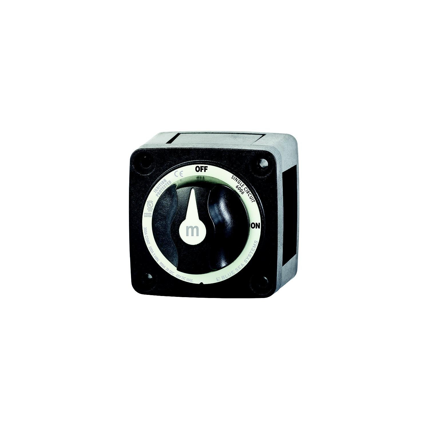 Blue Sea Systems Blue Sea 606200 Battery Switch Mini 4-Position w/Knob, Black 661-6006200