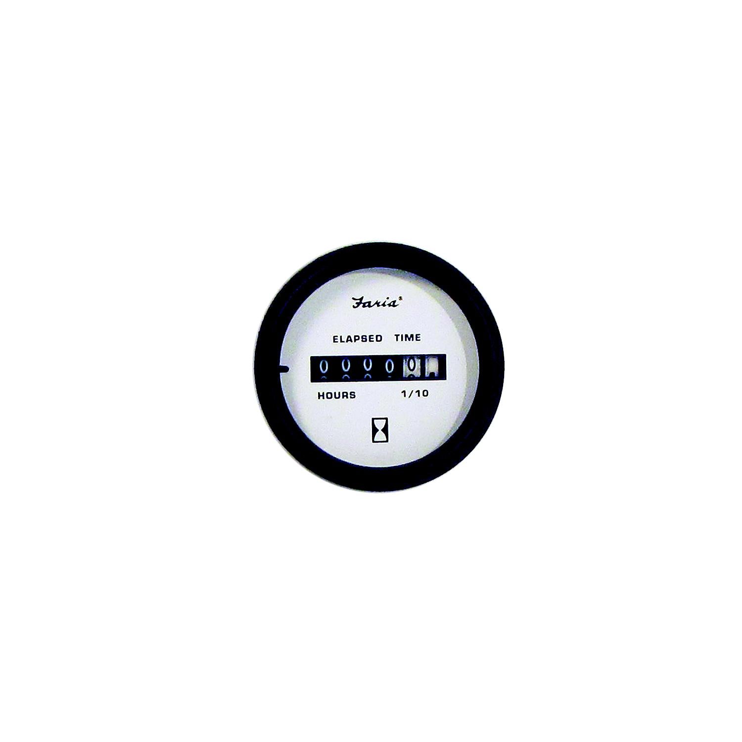 Faria Instruments Faria Instruments Faria Euro 2" Hourmeter Gauge (10,000 hrs) (12-32VDC)