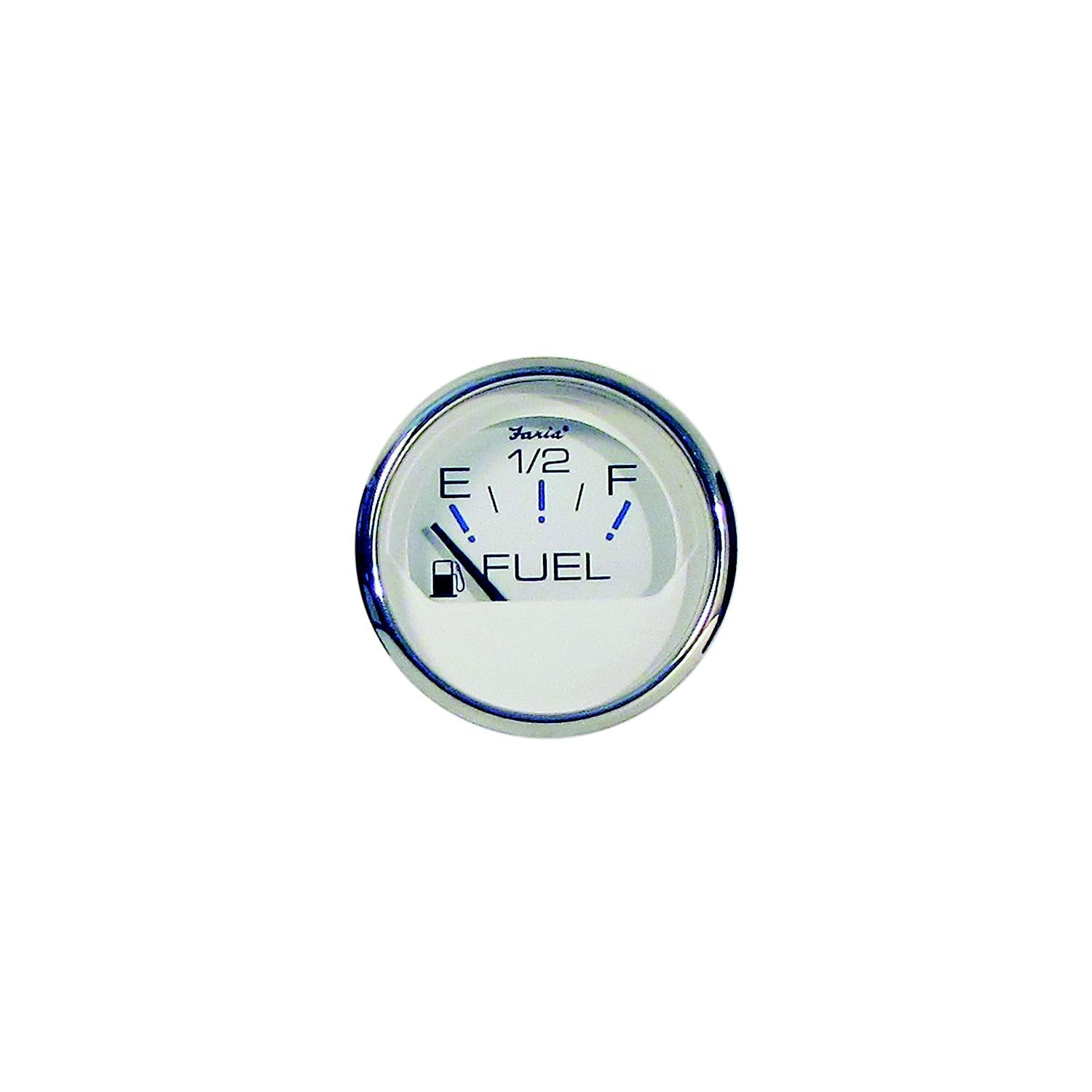 Faria Instruments Faria Chesapeake SS White 2" Gauge - Fuel Level Gauge (E-1/2-F) 678-13801