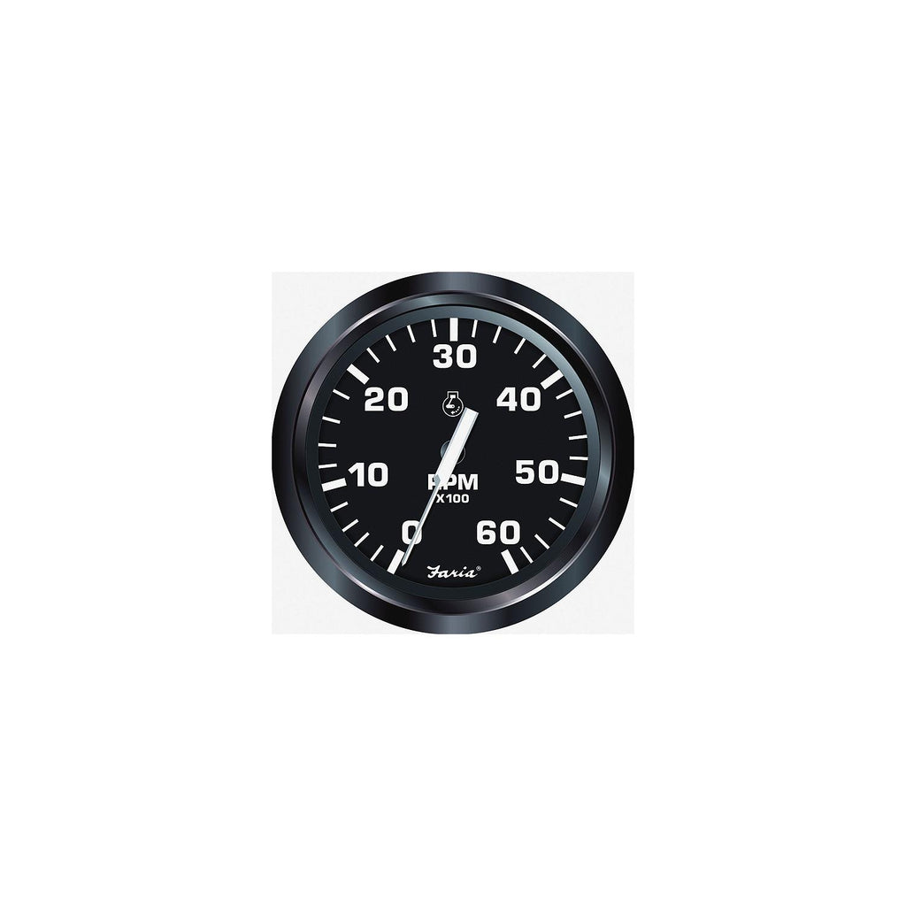 Faria Instruments Faria Instruments Faria 32804 Euro 4" Gauge - 6000 RPM Tachometer (Gas) (Inboard & I/O)