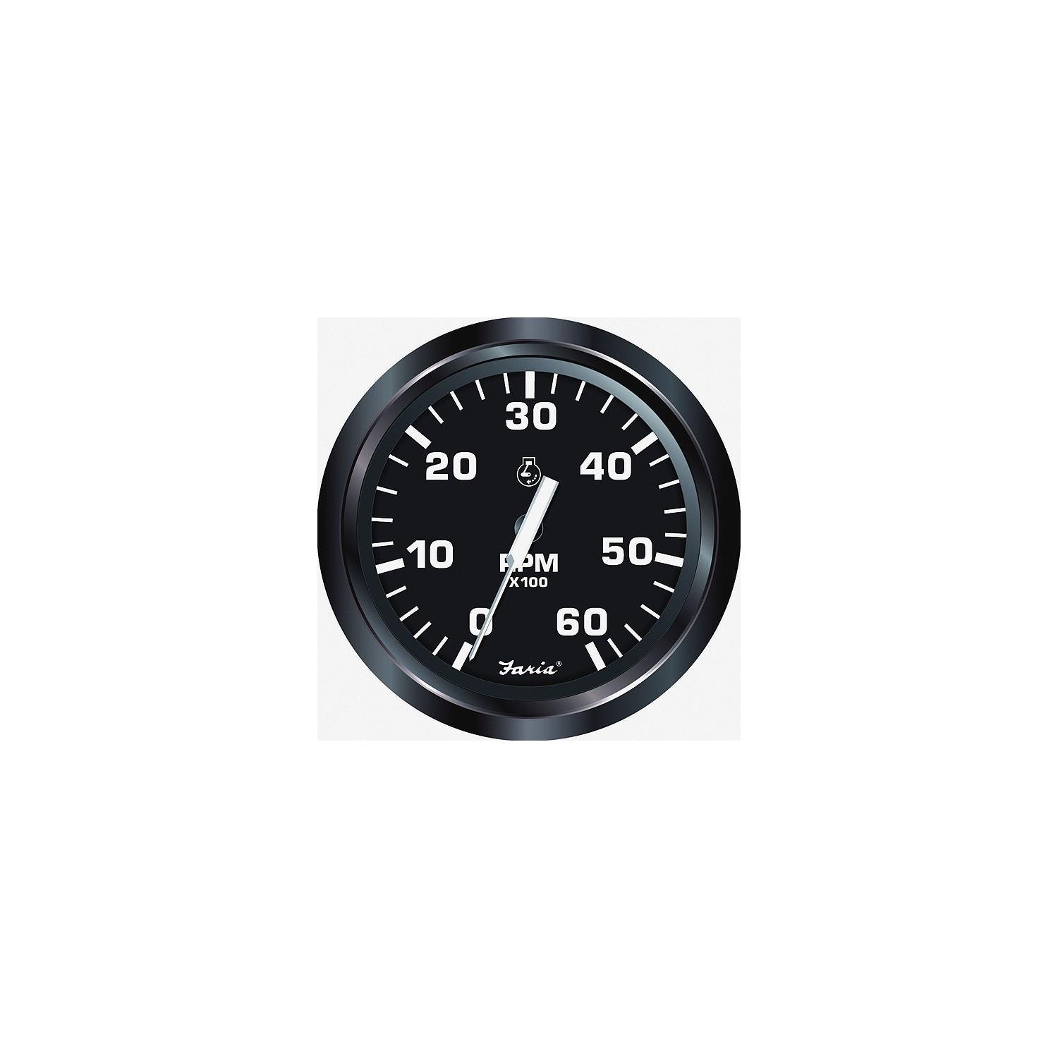 Faria Instruments Faria Instruments Faria 32804 Euro 4" Gauge - 6000 RPM Tachometer (Gas) (Inboard & I/O)