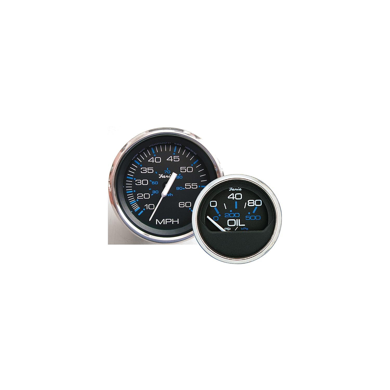 Faria Instruments Faria Chesapeake SS Black 2" Gauge - Trim Gauge 678-13707