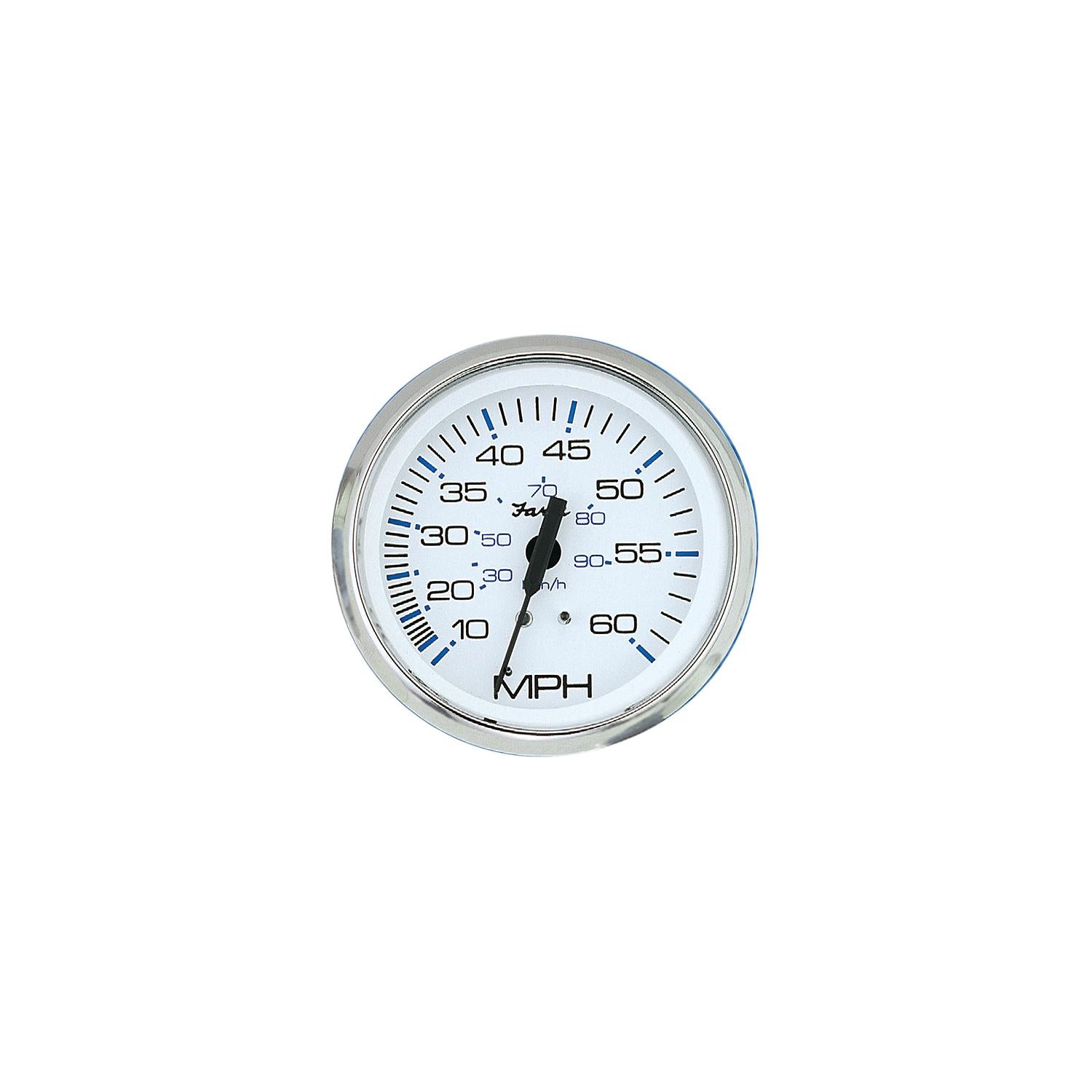 Faria Instruments Faria Chesapeake SS White 4" Gauge - Speedometer, 60 MPH 678-33811