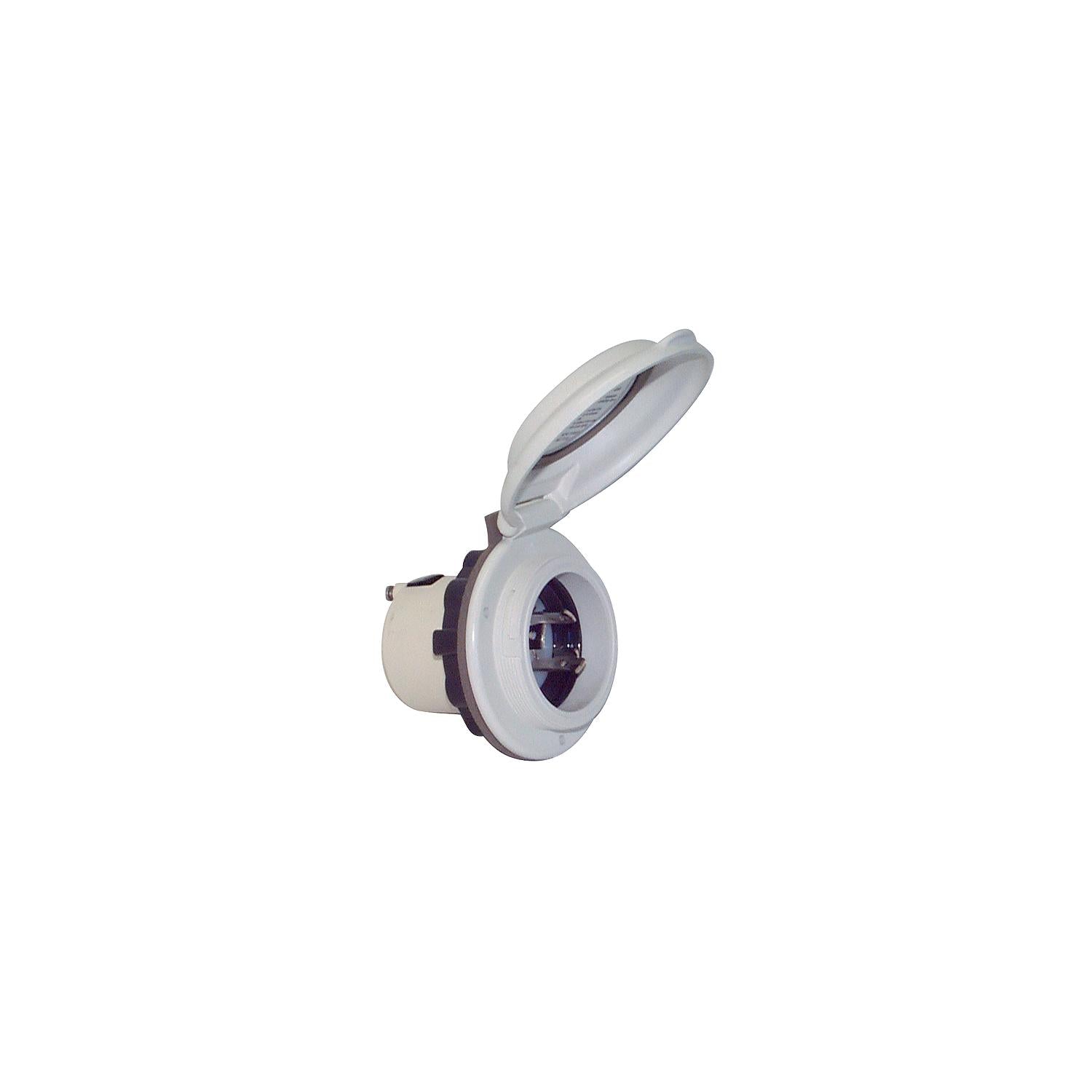 Marinco 30A/125V Contour Power Inlet With Stainless Steel Trim 69-304ELB
