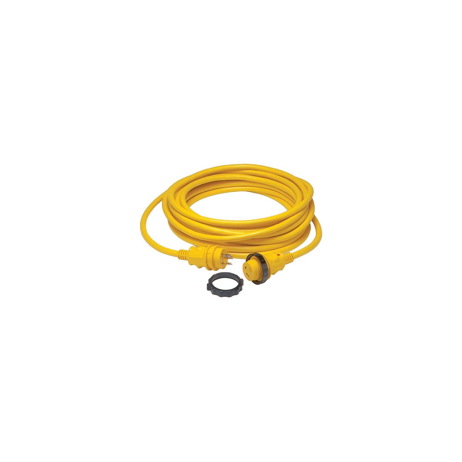 Marinco 199119 30A/125V Powercord Plus® ShorePower Cordset w/LED, 50' Yellow 69-199119