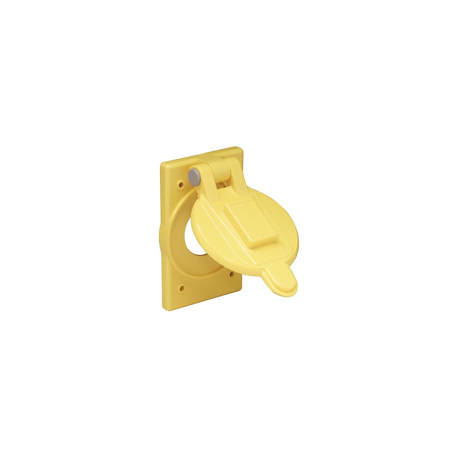 Marinco Marinco 7420CR Yellow Polycarbonate Weatherproof Cover Fits 15A, 20A & 30A Single Receptacles