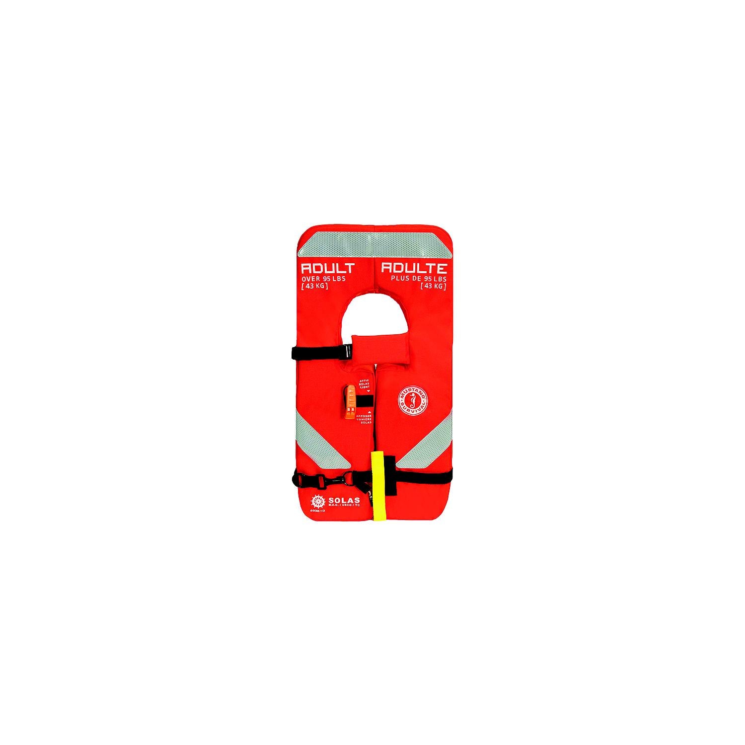 Mustang Survival Mustang MV8040 4-One Solas Life Jacket, Orange, Adult 693-MV8040