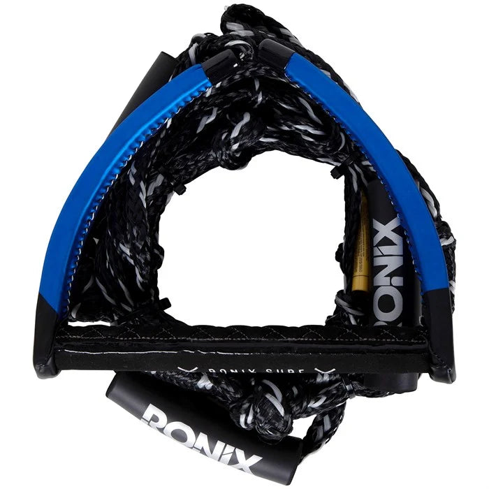 Ronix 11" Hide Grip Handle + 25 ft 4-Section Syn. Bungee Surf Rope - Blue