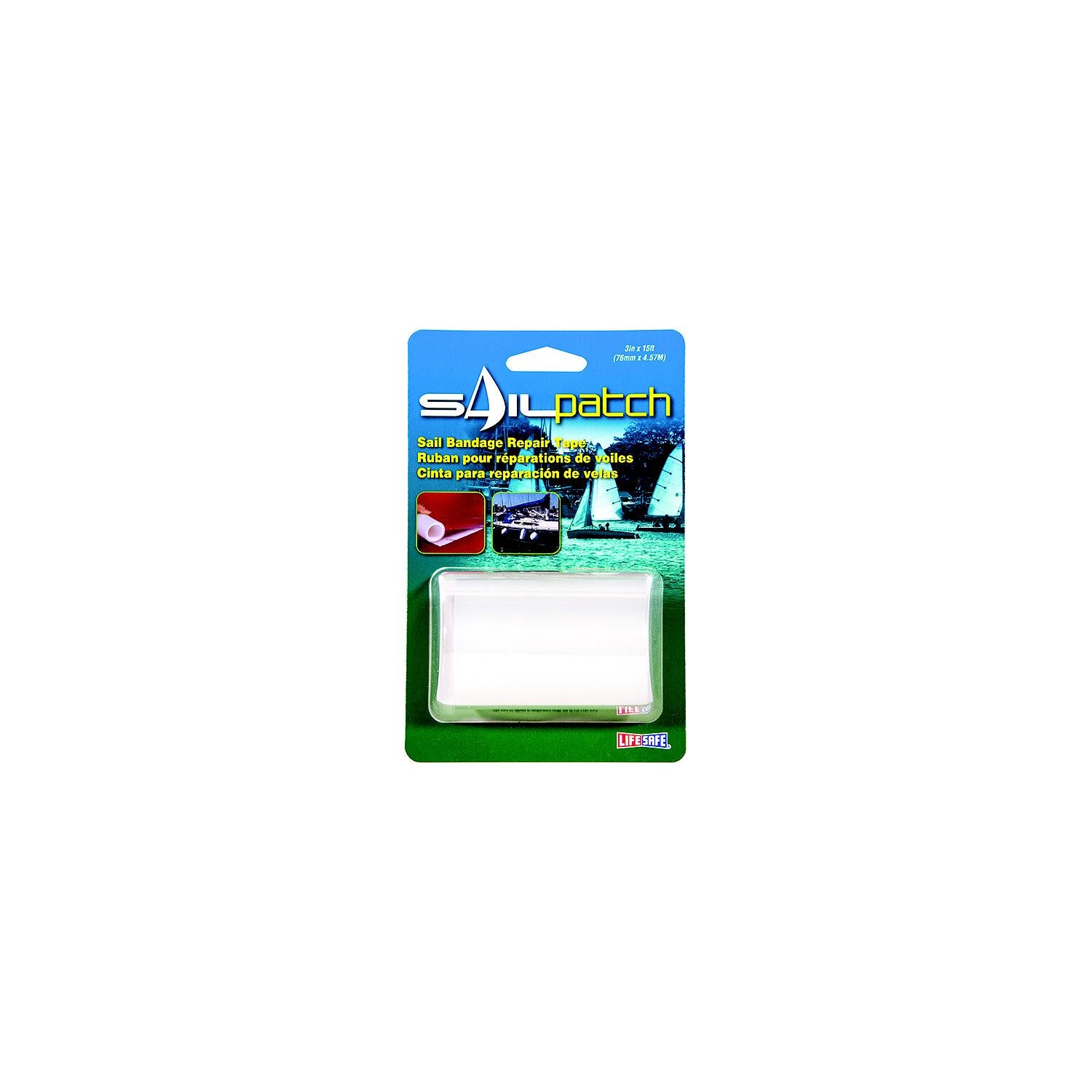 Lifesafe Lifesafe Life Safe Super Clear UV Stablized Sail Patch Repair Tape 3" x 15'