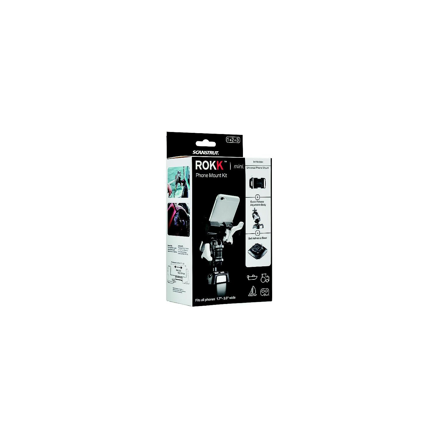 Scanstrut RLS509401 Rokk Mini Mount - Cell Phone Clamp Kit, Fixed Surface Mount 922-RLS509401