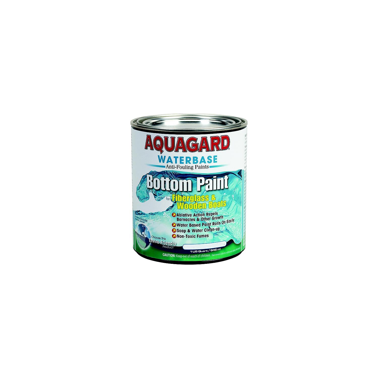 Aquagard/Flexdel - New Nautical Coatings Aquagard 10101 Waterbase Antifouling Paint, Black, Gallon, 2/case 923-10101