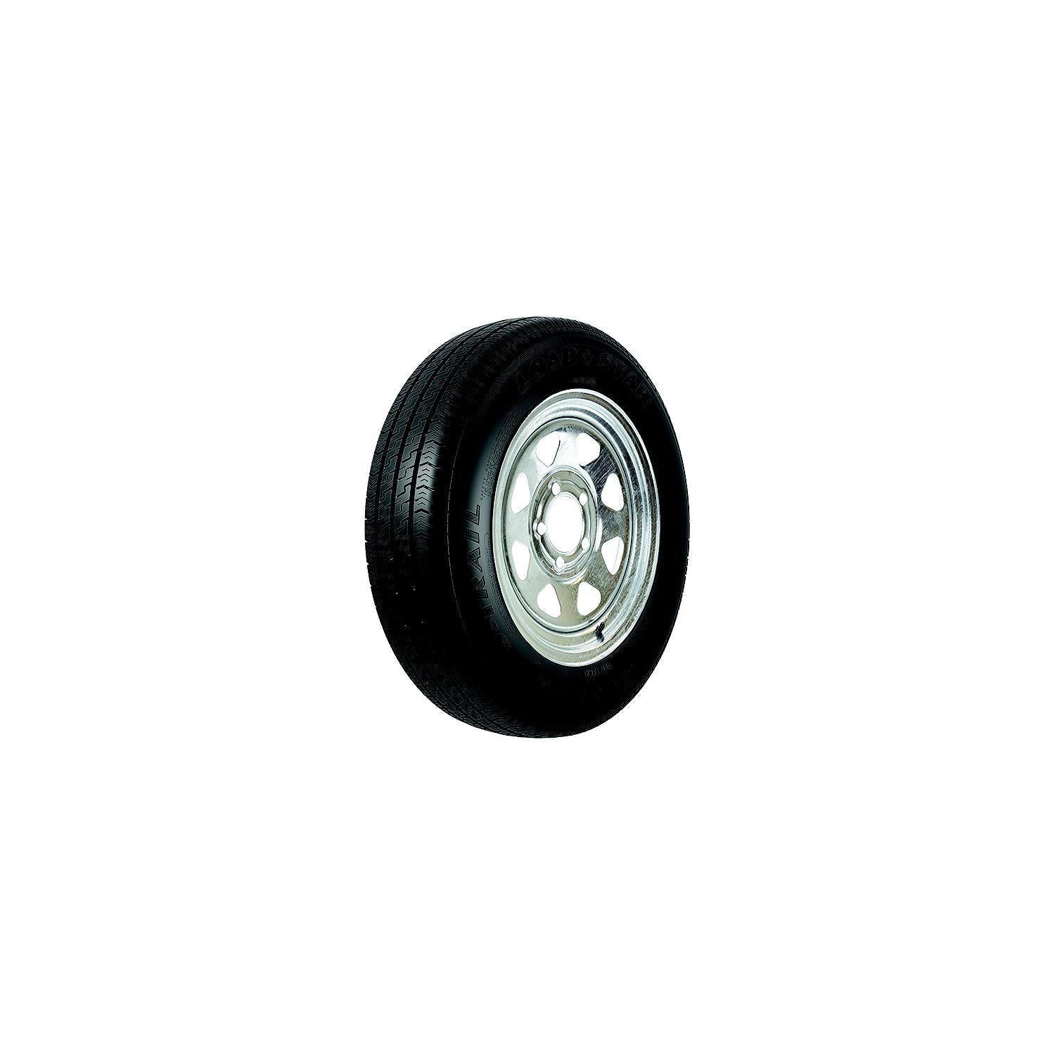 Loadstar Tires Loadstar Bias Tire and Wheel (Rim) Assembly KR25 ST145/R-12 5-Hole 8 Ply, Galvanized, Spoke 966-31202