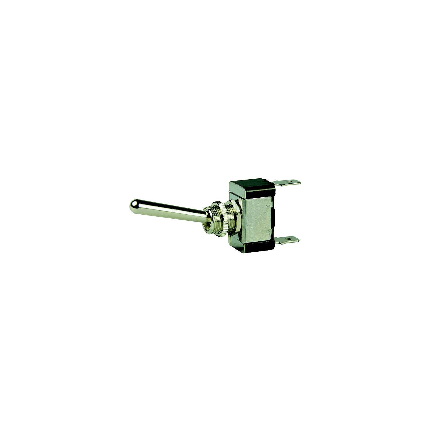BEP 1002013 Chrome Plated Toggle Switch, Off-On, SPST, 1/4" Blade Terminals 969-1002013